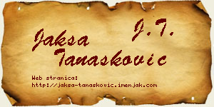Jakša Tanasković vizit kartica
